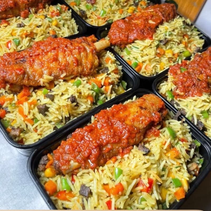 Fried Rice & Plantain with Chicken or Turkey